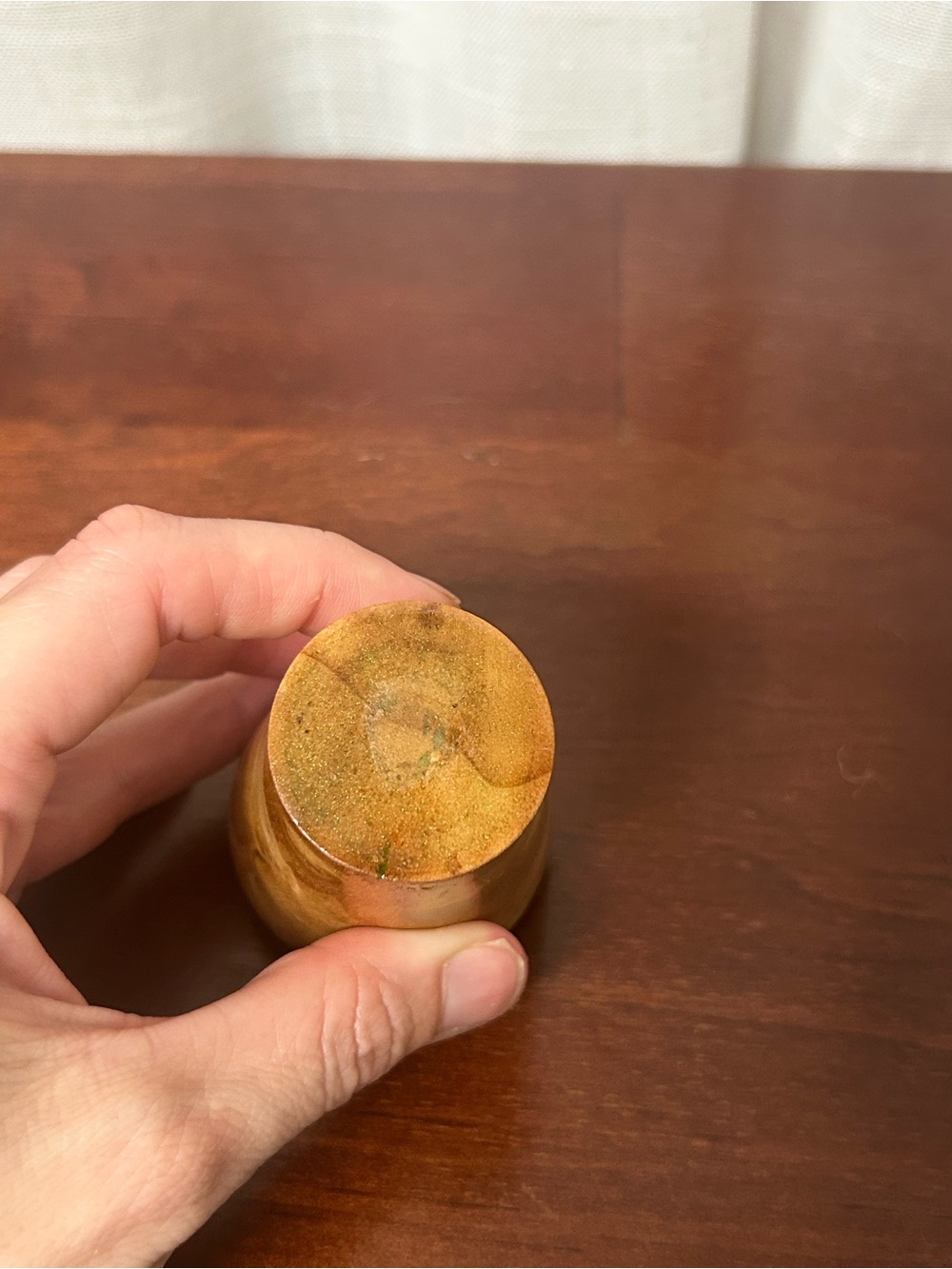 Shot Glass Wood Handcrafted Maple Burl Green Resin Rustic Barware - Picture 5 of 6